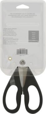 KitchenAid All Purpose Kitchen Shears with Protective Sheath Durable Stainless Steel Scissors, Dishwasher Safe, Soft Grip Comfort Handle, 8.72 Inch, Black - Image 3