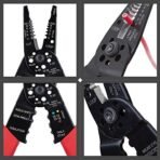 WGGE WG-015 Professional 8-inch Wire Stripper/Crimping Tool, Cable Cutter/Crimper, Wiring and Multi-Function Hand Tool, Red With Black - Image 2