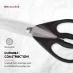 KitchenAid All Purpose Kitchen Shears with Protective Sheath Durable Stainless Steel Scissors, Dishwasher Safe, Soft Grip Comfort Handle, 8.72 Inch, Black - Image 5