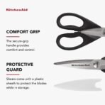 KitchenAid All Purpose Kitchen Shears with Protective Sheath Durable Stainless Steel Scissors, Dishwasher Safe, Soft Grip Comfort Handle, 8.72 Inch, Black - Image 8