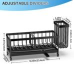 Cisily Sponge Holder for Kitchen Sink, Sink Caddy Organizer with High Brush Holder, Kitchen Countertop Organizers and Storage Essentials, Rustproof 304 Stainless Steel (Black, 9.25″) - Image 5