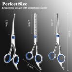 Professional 4 in 1 Dog & Cat Grooming Scissors Kit with Safety Round Tips,Sharp & Durable,Dog Shears for Grooming - Includes Straight, Curved, Thinning Scissors and Comb - Premium Pet Supplies - Image 4
