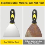 5Pcs Putty Knife, Set, 1" 2" 3" 4" 5" Scraper, Spackle Knife, Paint Scraper, Scraper Tool, No Rusting, Perfect For Repairing Drywall, Removing Wallpaper, Mud, Plaster Scraping - Image 3