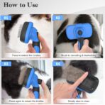 Swihauk Self Cleaning Slicker Brush - Skin Friendly Deshedding Grooming Tool for Dogs & Cats, Suitable for Shedding & Haired Pets, with Pet Supplies Accessories, Blue - Image 6