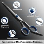 Professional 4 in 1 Dog & Cat Grooming Scissors Kit with Safety Round Tips,Sharp & Durable,Dog Shears for Grooming - Includes Straight, Curved, Thinning Scissors and Comb - Premium Pet Supplies - Image 2