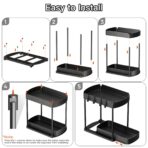Multi-Purpose Pull-Out Storage Organizers, Under Sink/Cabinet Organizers and Storage for Bathroom & Kitchen, Black, 12.8 Inches, 2 Packs - Image 7