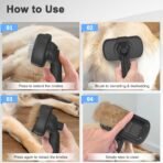 Self Cleaning Shedding Brush - Skin Friendly Grooming Tool for Dogs, Cats, and Puppies, Deshedding and Hair Removal for Long and Short Haired Pets, Black - Image 7