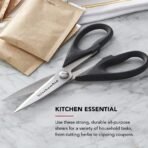 KitchenAid All Purpose Kitchen Shears with Protective Sheath Durable Stainless Steel Scissors, Dishwasher Safe, Soft Grip Comfort Handle, 8.72 Inch, Black - Image 4