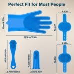 6PCS Pet Grooming Kit for Dogs,Cats and Horses | Dog Washing Gloves | Dog Bath Brush | Dog Bath Gloves | Dog Shampoo Brush | Pet Grooming Gloves | Dog Bath Supplies (Navy Blue) - Image 6
