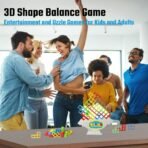 64 Pcs Stacking Tower Game with 22 Cards, Giant Tumble Balance Game for Kids, Family Games for Kids and Adults, Easter Gifts for Teen Boys & Girls, Party Board Game for Kids 6-12 & Adults - Image 4