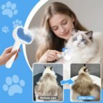 Pet Steam Brush for Dog & Cat - 3-in-1 Steam Grooming Brush for Shedding & Hair Removal - Self Cleaning Spray Comb with Mist for Long Haired Pets - Includes 1*Waterless Shampoo, Blue. - Image 5
