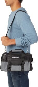 Amazon Basics 65 Piece Home Repair Tool Kit Set With Carrying Bag, Hand Tools, Socket Set, SAE and Metric, Silver, Black - Image 5