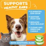 Dog Ear Cleaner Wipes – Finger Wipes for Dogs & Cats – Cleaning, Soothing, & Deodorizing Itchy Ears – Pet Ear Relief Solution (Coconut) - Image 2