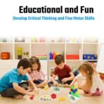 64 Pcs Stacking Tower Game with 22 Cards, Giant Tumble Balance Game for Kids, Family Games for Kids and Adults, Easter Gifts for Teen Boys & Girls, Party Board Game for Kids 6-12 & Adults - Image 3