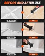Saker Silicone Caulking Tools-3 in 1 Sealant Finishing Tool Grout Remove Scraper (Stainless Steelhead),Caulk Remover Glass Glue Angle Scraper for Bathroom,Kitchen,Floor,Window,Sink Joint,Frames Seal - Image 4