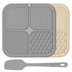 2 Pack Lick Mat for Dogs,Cats,Upgraded 8.5×8.5 inches Licking Mats with Suction Cups,Slow Feeder Licking Pad for Anxiety Relief and Boredom Reducer,Suitable for Dog Training Set 2