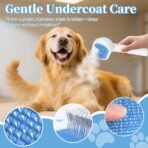 Pet Steam Brush for Dog & Cat - 3-in-1 Steam Grooming Brush for Shedding & Hair Removal - Self Cleaning Spray Comb with Mist for Long Haired Pets - Includes 1*Waterless Shampoo, Blue. - Image 3