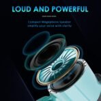 MyMealivos 20W Megaphone Bullhorn, Built in Siren & 240s Recording, 5.4"×8.6" Portable Megaphone with Volume Control Cover Up to 300 feet+ for Indoor and Outdoor Activities(Teal) - Image 5