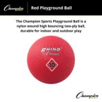 Champion Sports Playground Ball – High-Bounce 2-Ply Construction, Durable Red Ball for Throwing, Catching & Kicking - Multiple Sizes (5", 6", 7", 10", 13", 16") - Image 4