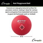 Champion Sports Playground Ball – High-Bounce 2-Ply Construction, Durable Red Ball for Throwing, Catching & Kicking - Multiple Sizes (5", 6", 7", 10", 13", 16") - Image 3