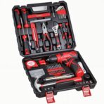 Tool Set - 8V Cordless Drill Set, 132 Piece Home Tool Set With Hand Drill, Tool Kit for Women & Men, Perfect for Homeowner, Diyer, Handyman