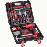 Tool Set - 8V Cordless Drill Set, 132 Piece Home Tool Set With Hand Drill, Tool Kit for Women & Men, Perfect for Homeowner, Diyer, Handyman