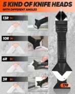 Saker Silicone Caulking Tools-3 in 1 Sealant Finishing Tool Grout Remove Scraper (Stainless Steelhead),Caulk Remover Glass Glue Angle Scraper for Bathroom,Kitchen,Floor,Window,Sink Joint,Frames Seal - Image 2