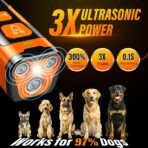 Dog Bark Deterrent Device, 3X Ultrasonic Anti Barking, 6 Training Modes 23 FT Range Barks No More Indoors Outdoors Behavior Correct Safe & Humane Rechargeable Compact Bark Control for Dogs - Image 2