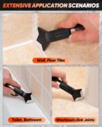 Saker Silicone Caulking Tools-3 in 1 Sealant Finishing Tool Grout Remove Scraper (Stainless Steelhead),Caulk Remover Glass Glue Angle Scraper for Bathroom,Kitchen,Floor,Window,Sink Joint,Frames Seal - Image 3