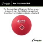 Champion Sports Playground Ball – High-Bounce 2-Ply Construction, Durable Red Ball for Throwing, Catching & Kicking - Multiple Sizes (5", 6", 7", 10", 13", 16") - Image 2