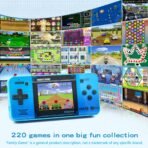 Handheld Game for Kids -Preloaded 220 Retro Video Games, Portable Gaming Player with Rechargeable Battery 3.0" LCD Screen, Mini Arcade Electronic Toy Gifts for Boys Girls (Blue) - Image 2