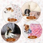 1 Pack 3 Blankets Super Soft Fluffy Premium Fleece Pet Blanket Flannel Paw Printed Throw for Dog Puppy Cat (Small 23x16'', Brown, Pink, White) - Image 3