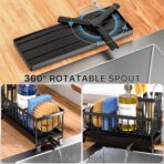 Cisily Sponge Holder for Kitchen Sink, Sink Caddy Organizer with High Brush Holder, Kitchen Countertop Organizers and Storage Essentials, Rustproof 304 Stainless Steel (Black, 9.25″) - Image 2