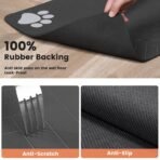 Pet Feeding Mat-Absorbent Pet Placemat for Food and Water Bowl, with Waterproof Rubber Backing, Quick Dry Water Dispenser Mat for Dog and Cat (20"x12", Striped Dark Gray) - Image 5